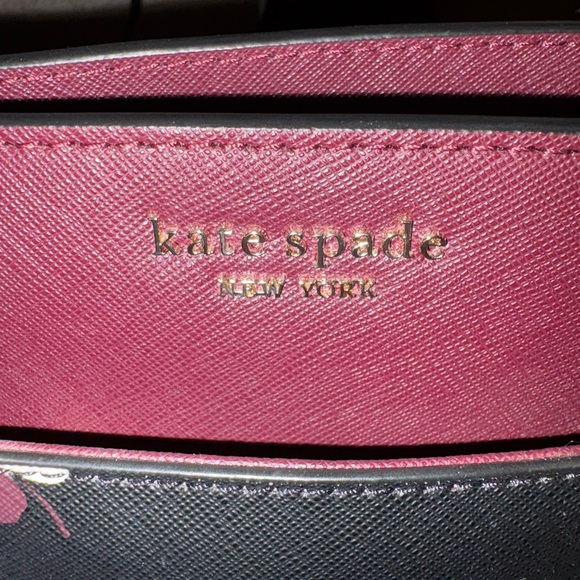 Kate Spade Black and Burgundy Floral Satchel - Picture 10 of 12